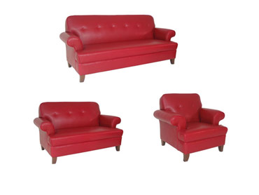 DR 2539 Red Sofa Loveseat Chair